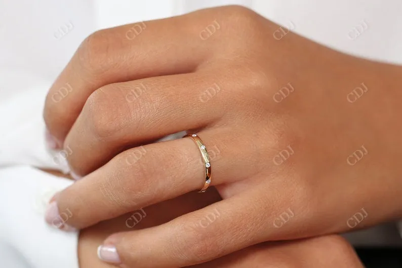 0.12CTW Natural Diamond Minimalist Wide Wedding Band