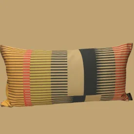 Combed Stripe Cushion - Vanilla, Straw   Charcoal