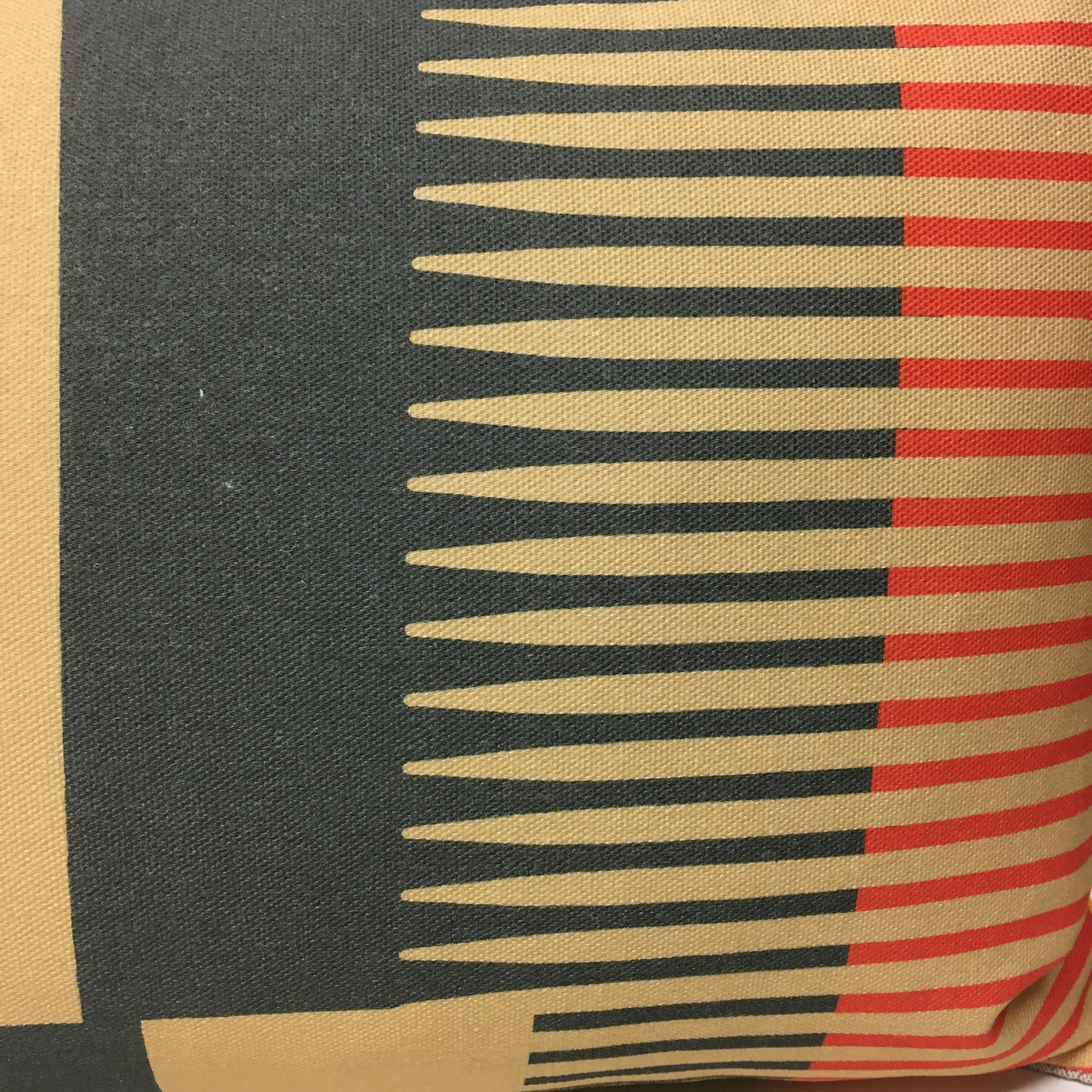 Combed Stripe Cushion - Vanilla, Straw   Charcoal