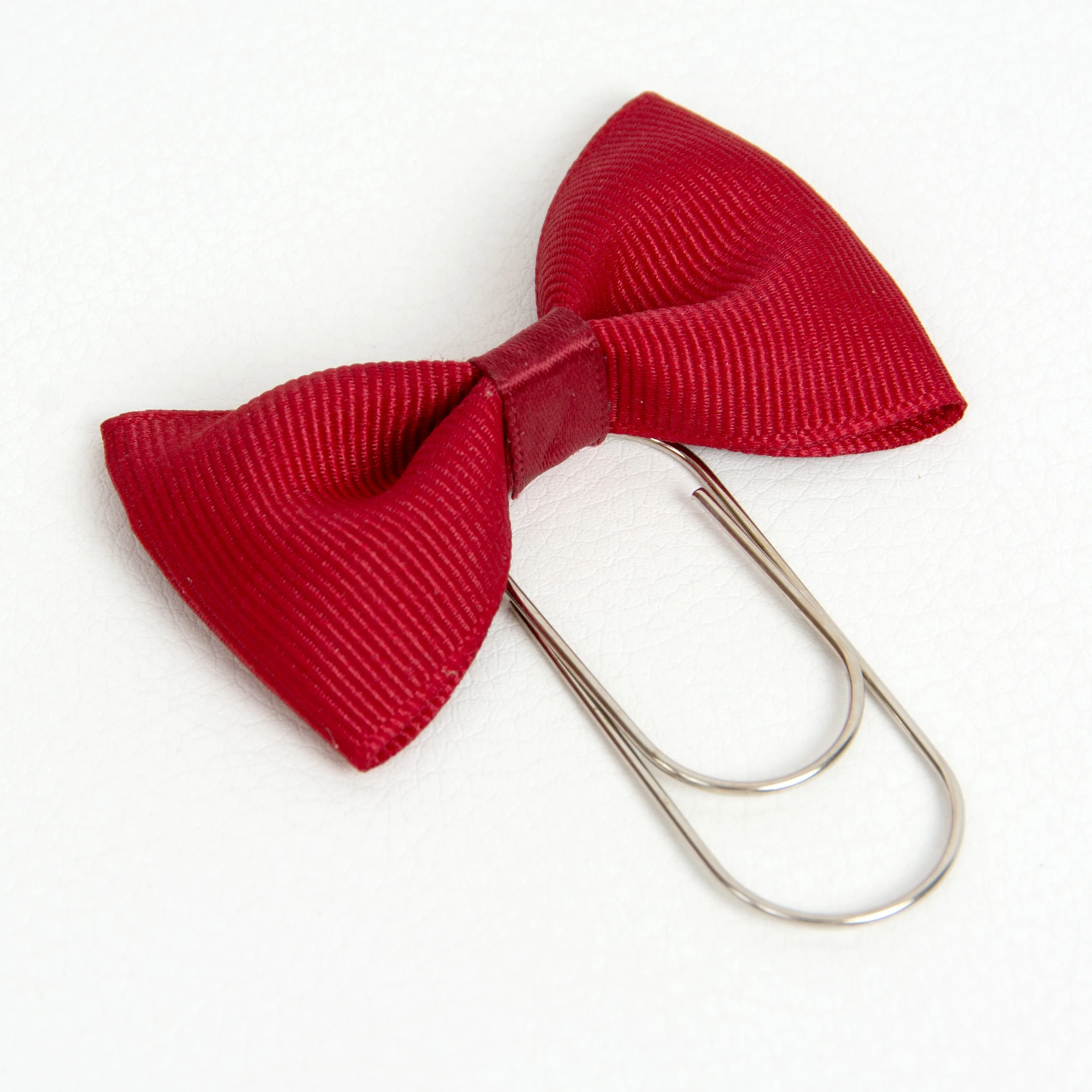 Cranberry Red Bow Wide Planner Clip - Bookmark in Silver, Gold or Rose Gold