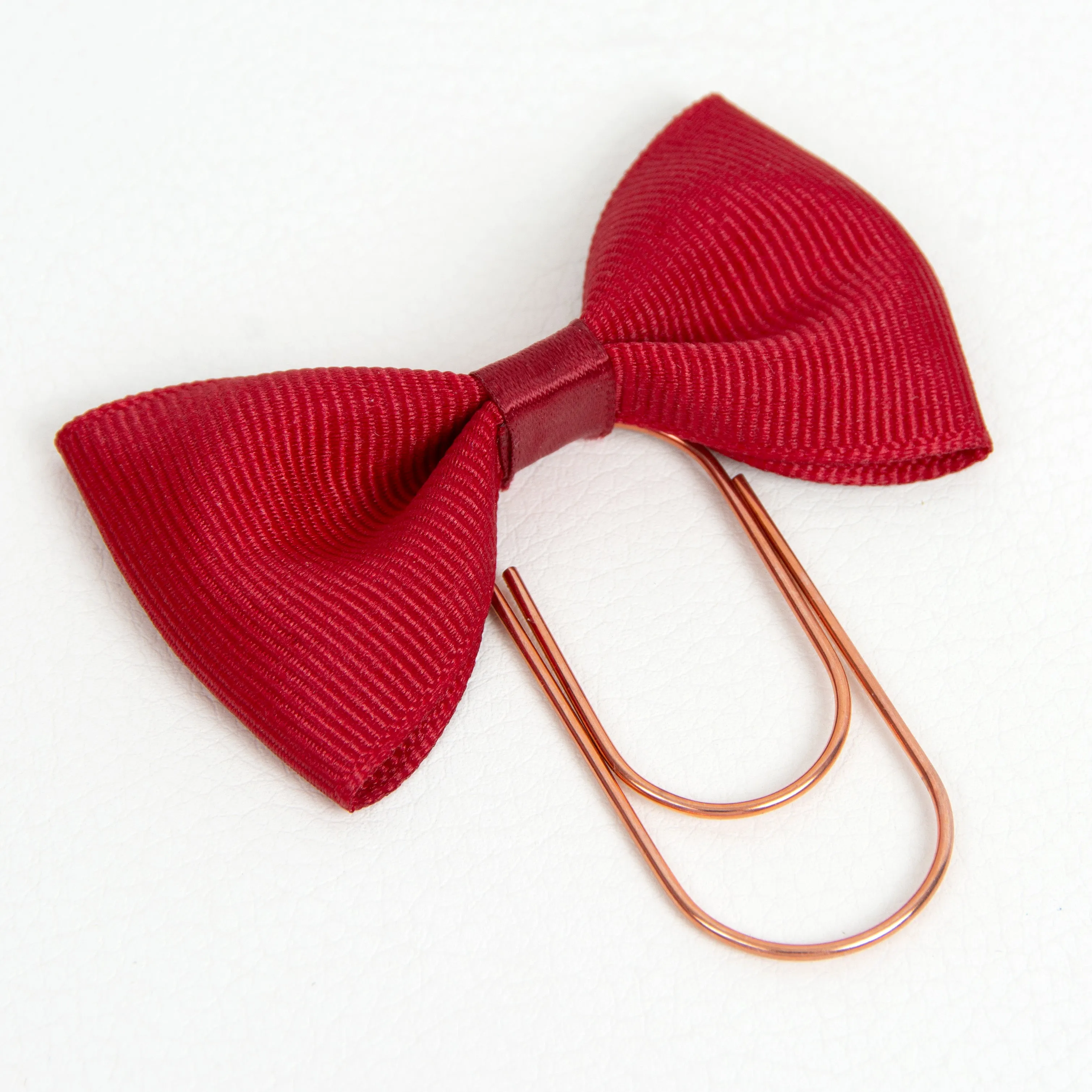 Cranberry Red Bow Wide Planner Clip - Bookmark in Silver, Gold or Rose Gold