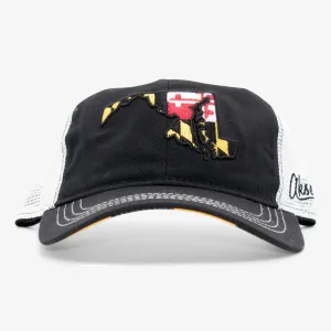 Curved Bill Maryland Flag Trucker Hat