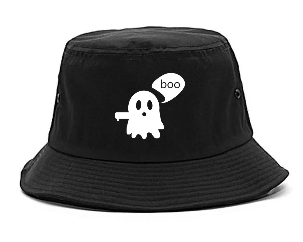 Cute Displeased Ghost Halloween Mens Bucket Hat