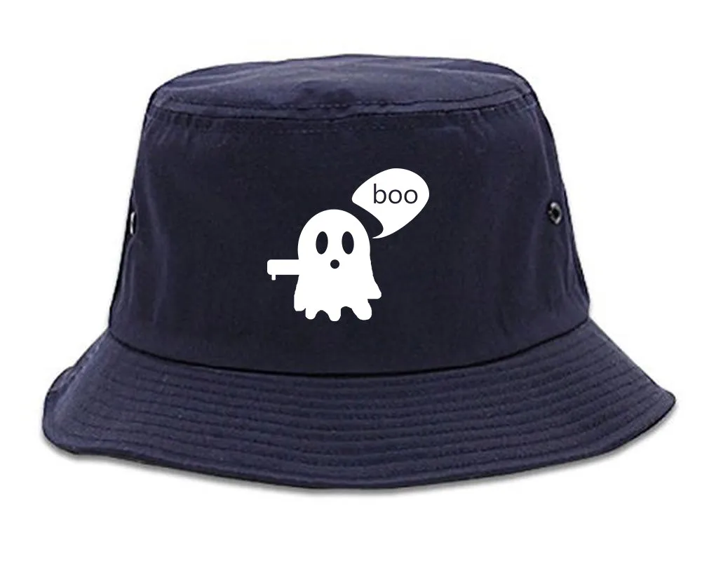 Cute Displeased Ghost Halloween Mens Bucket Hat