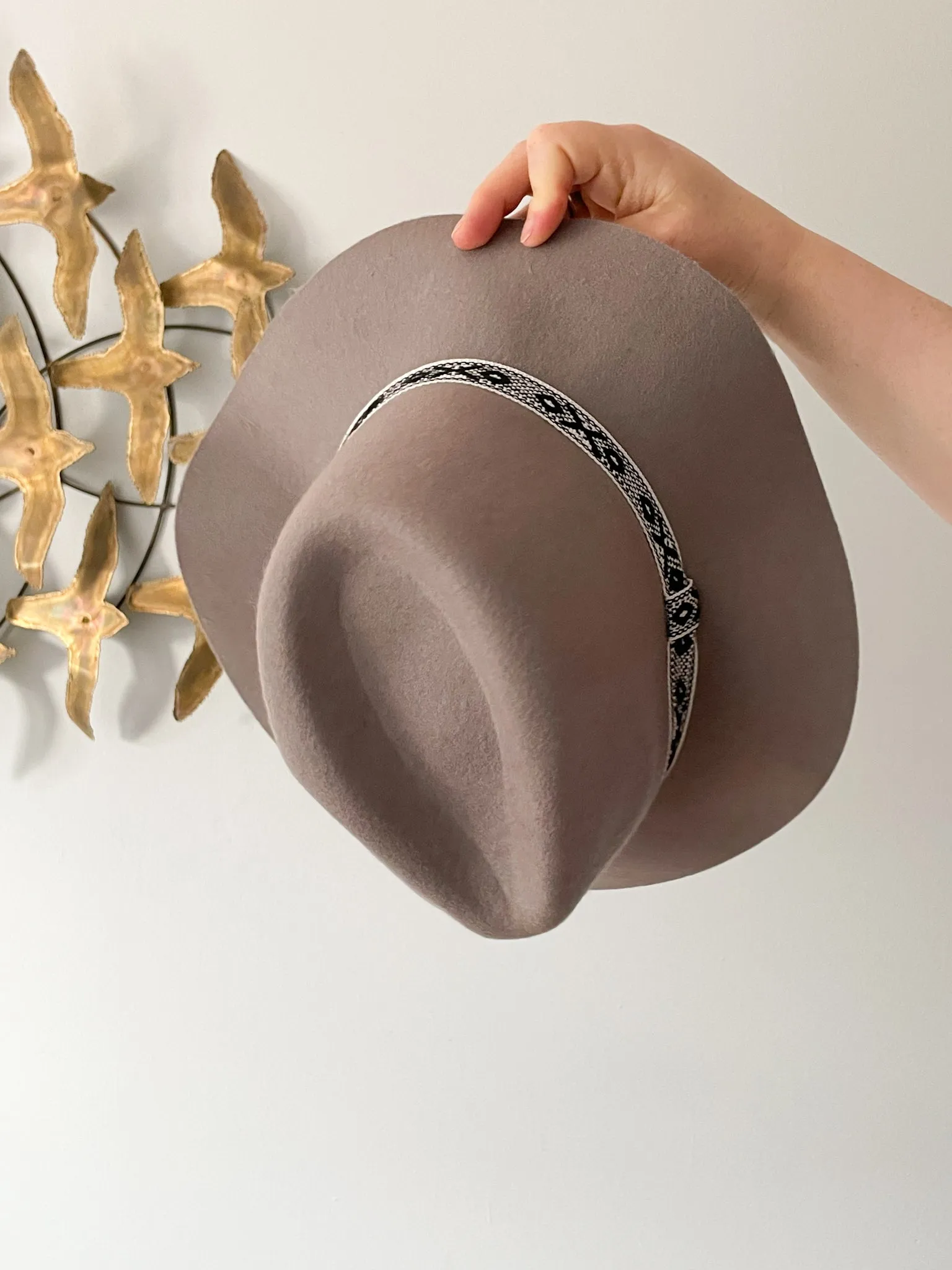 D&Y Taupe Wool Boho Hat