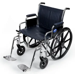 Excel Wheelchair with Removable Desk-Length Arms and Swing-Away Footrests, 20"