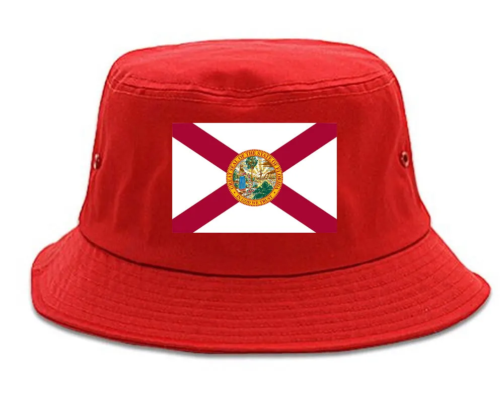 Florida State Flag FL Chest Mens Bucket Hat