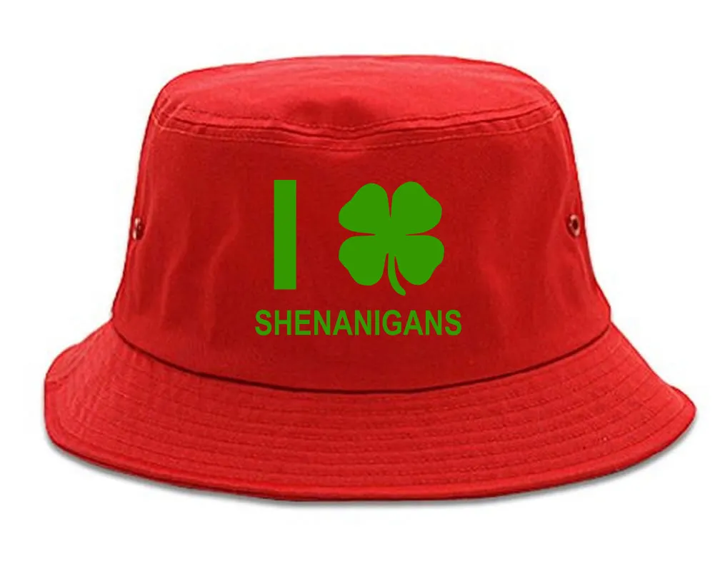 I Love Shenanigans Shamrock Mens Bucket Hat