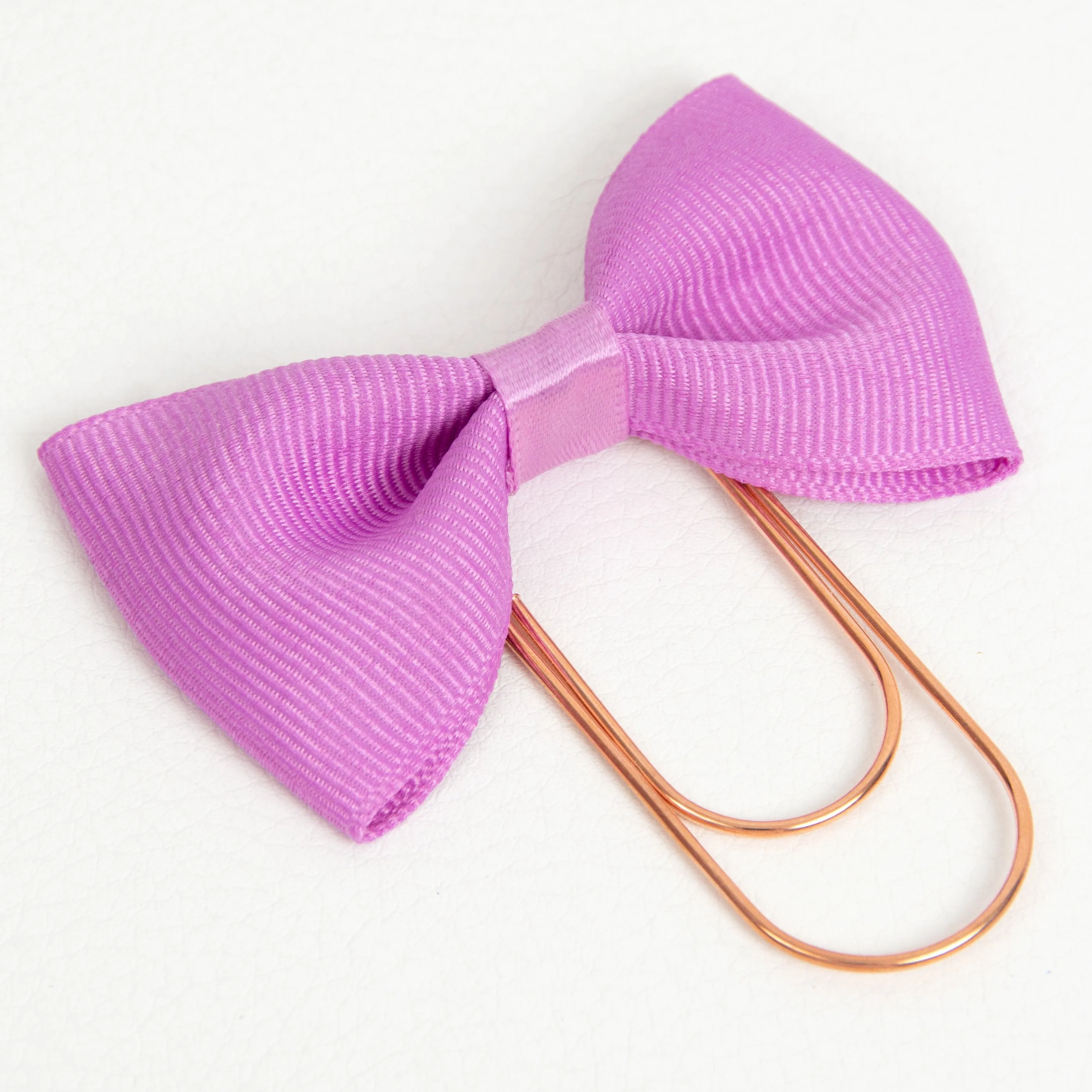 Orchid Purple Bow Wide Planner Clip - Bookmark in Silver, Gold or Rose Gold