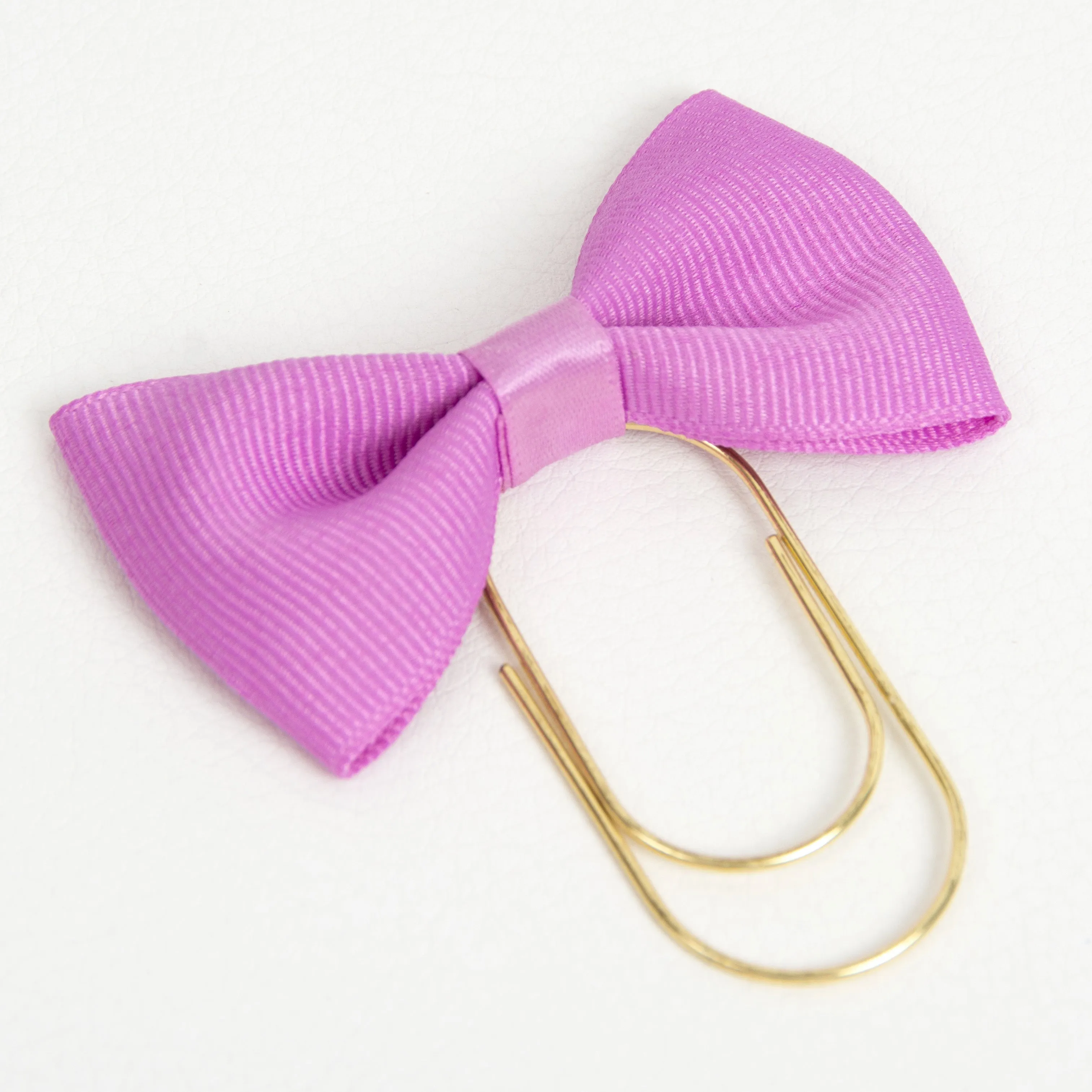 Orchid Purple Bow Wide Planner Clip - Bookmark in Silver, Gold or Rose Gold