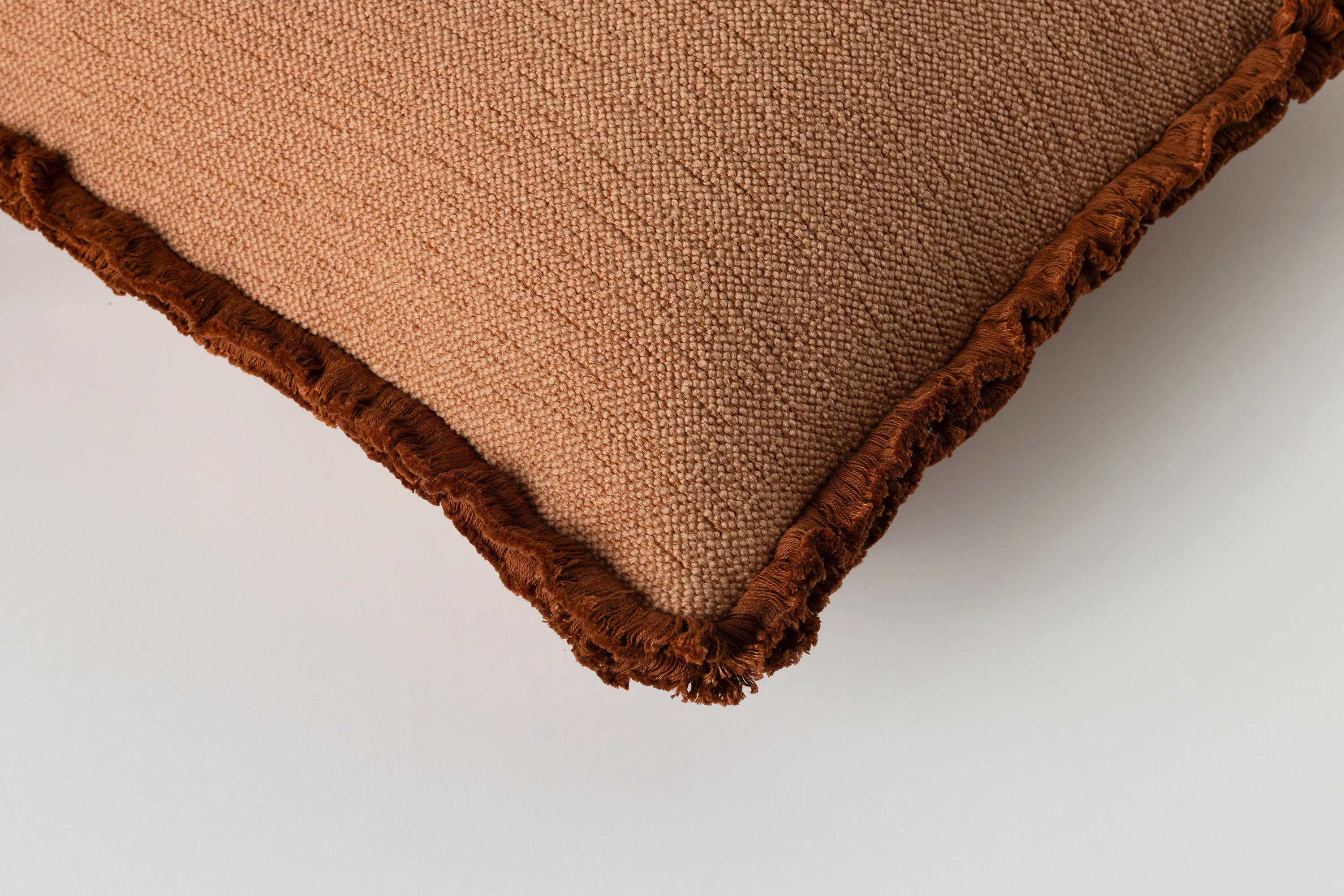 Panama Square Cushion Guava & Rust Fringe