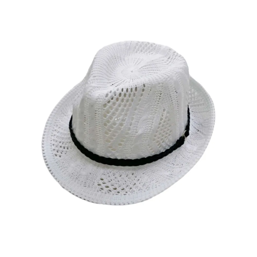 Unisex Mesh Cotton Fedora Panama Sun Summer Beach Hat Trilby DW61203