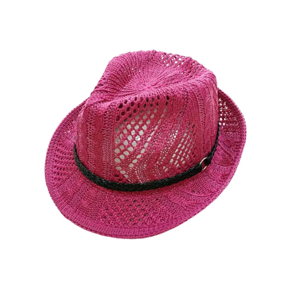 Unisex Mesh Cotton Fedora Panama Sun Summer Beach Hat Trilby DW61203